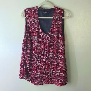 Nic+Zoe 2X Pink/White/Navy Textured Design Under Blouse